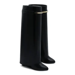 Givenchy Black Knee-High Leather Boots Black Stiefel