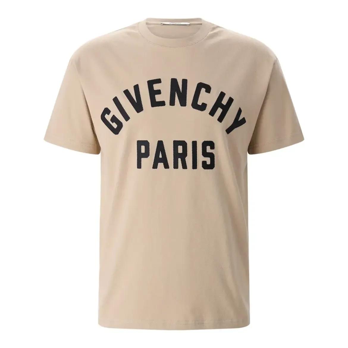 Givenchy Cotton T-Shirt With Grosgrain Appliqué And Riveted Neutrals T-Shirt