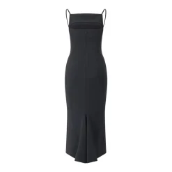 Givenchy Draped Detail Midi Dress With Fitted Silhouette Black Minikleid