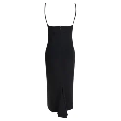 Givenchy Draped Detail Midi Dress With Fitted Silhouette Black Minikleid