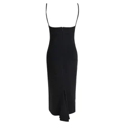 Givenchy Draped Detail Midi Dress With Fitted Silhouette Black Minikleid
