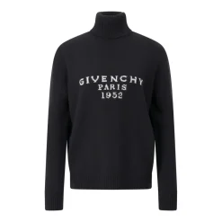 Givenchy Paris 1952" Turtleneck Sweater Black Rollkragenpullover