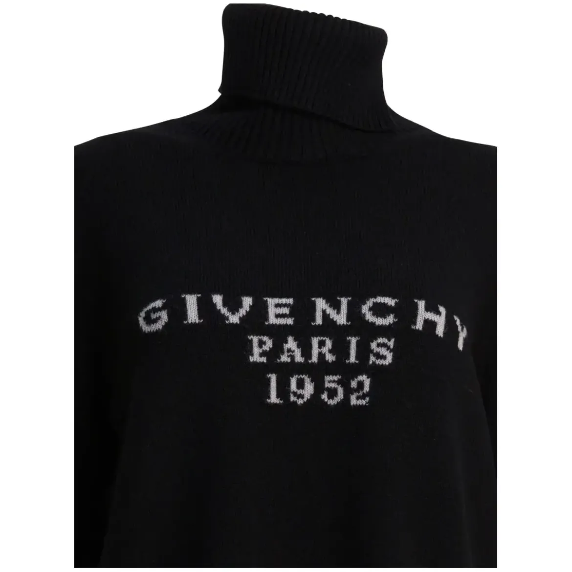 Givenchy Paris 1952" Turtleneck Sweater Black Rollkragenpullover