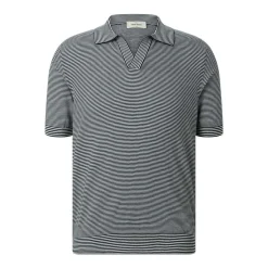 Gran Sasso Gestreiftes Poloshirt schwarz Poloshirt