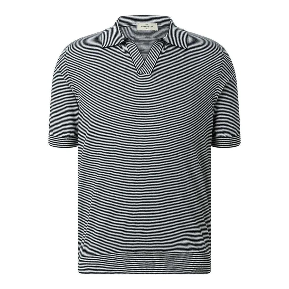 Gran Sasso Gestreiftes Poloshirt schwarz Poloshirt