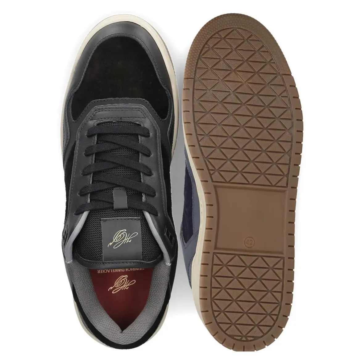 Heinrich Dinkelacker Der Los Angeles Sneaker CL in Dunkelblau bestichtschwarz Low-Top-Sneaker