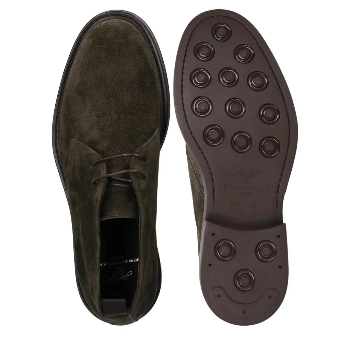 Heinrich Dinkelacker George Boots Florenz Plain V dunkel-grün Schnürstiefel