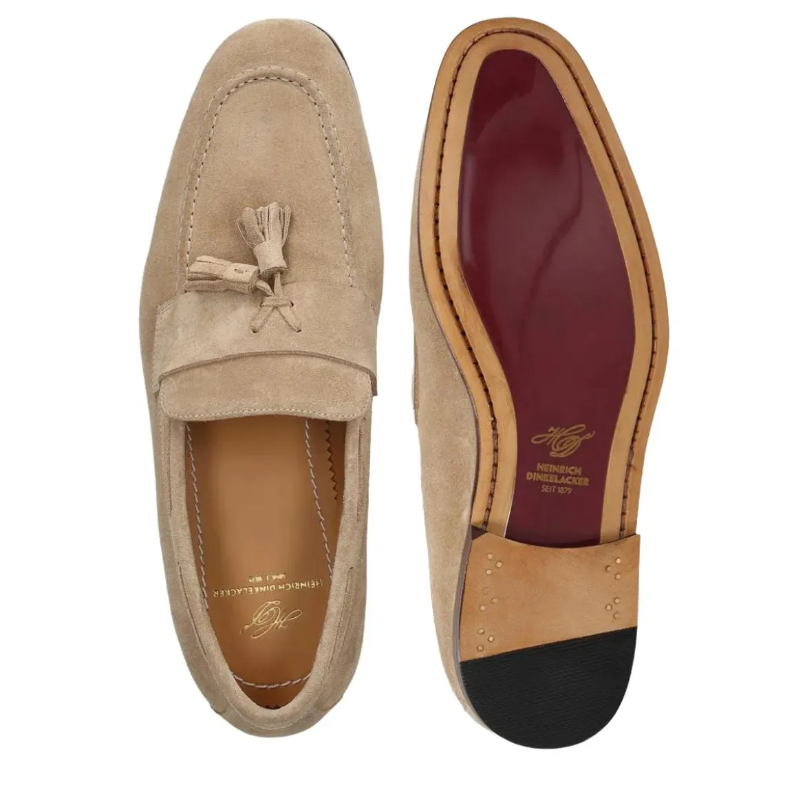 Heinrich Dinkelacker Loafer Amalfi Plain Tassel V hell-braun Loafer