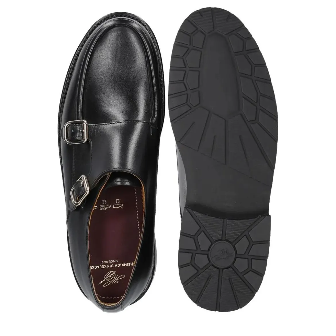Heinrich Dinkelacker Schnallenschuh Rio Norweger BC schwarz Flache Schuhe
