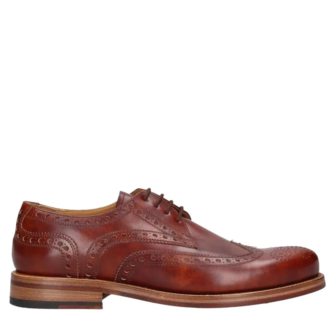 Heinrich Dinkelacker Schnürer Zürich Full-Brogue TC mittel-braun Schnürschuhe