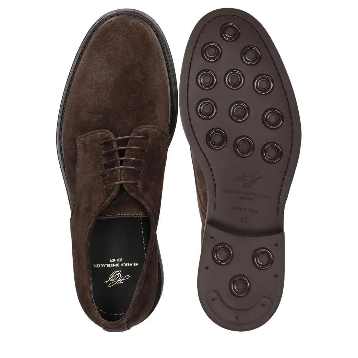 Heinrich Dinkelacker Schnürer Florenz Plain V dunkel-braun Schnürschuhe
