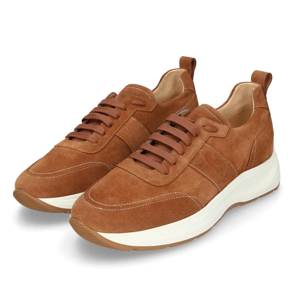 Heinrich Dinkelacker Sportliche Dynamik trifft auf zeitlose Eleganz: De mittel-braun Low-Top-Sneaker