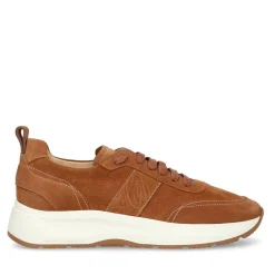Heinrich Dinkelacker Sportliche Dynamik trifft auf zeitlose Eleganz: De mittel-braun Low-Top-Sneaker