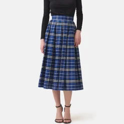 Helene Galwas Ausgestellter Midirock LILLY blau Midirock