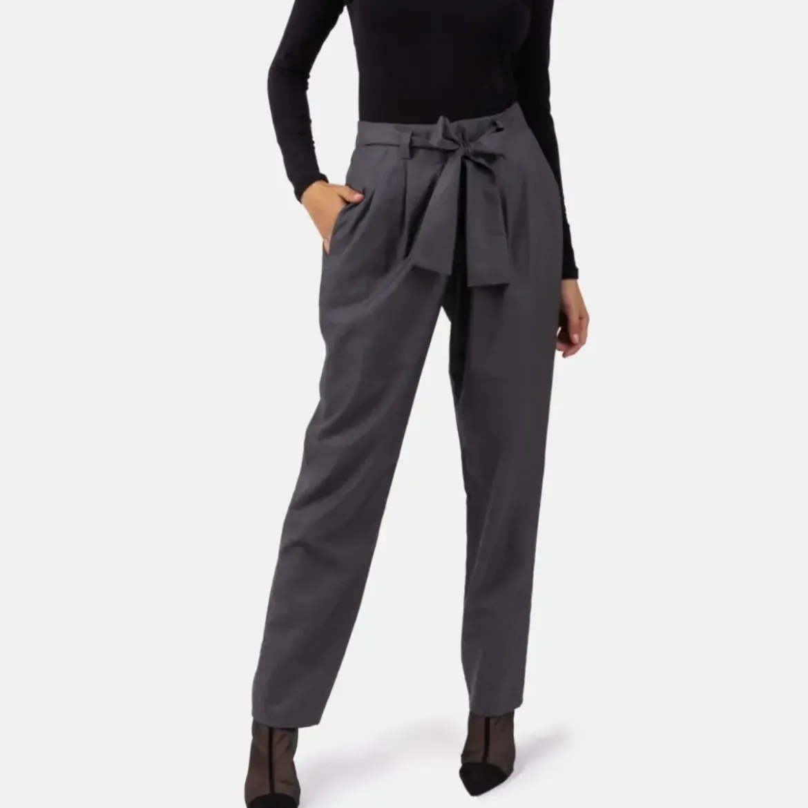 Helene Galwas Bundfaltenhose CAROLIN WOLLMIX grau Hosenanzug