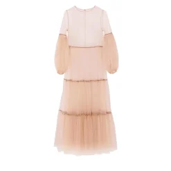 Helene Galwas Netzkleid ALENA nude Maxikleid
