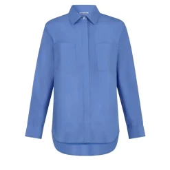 Helene Galwas Oversize Blusenhemd LUKA mittel-blau Bluse
