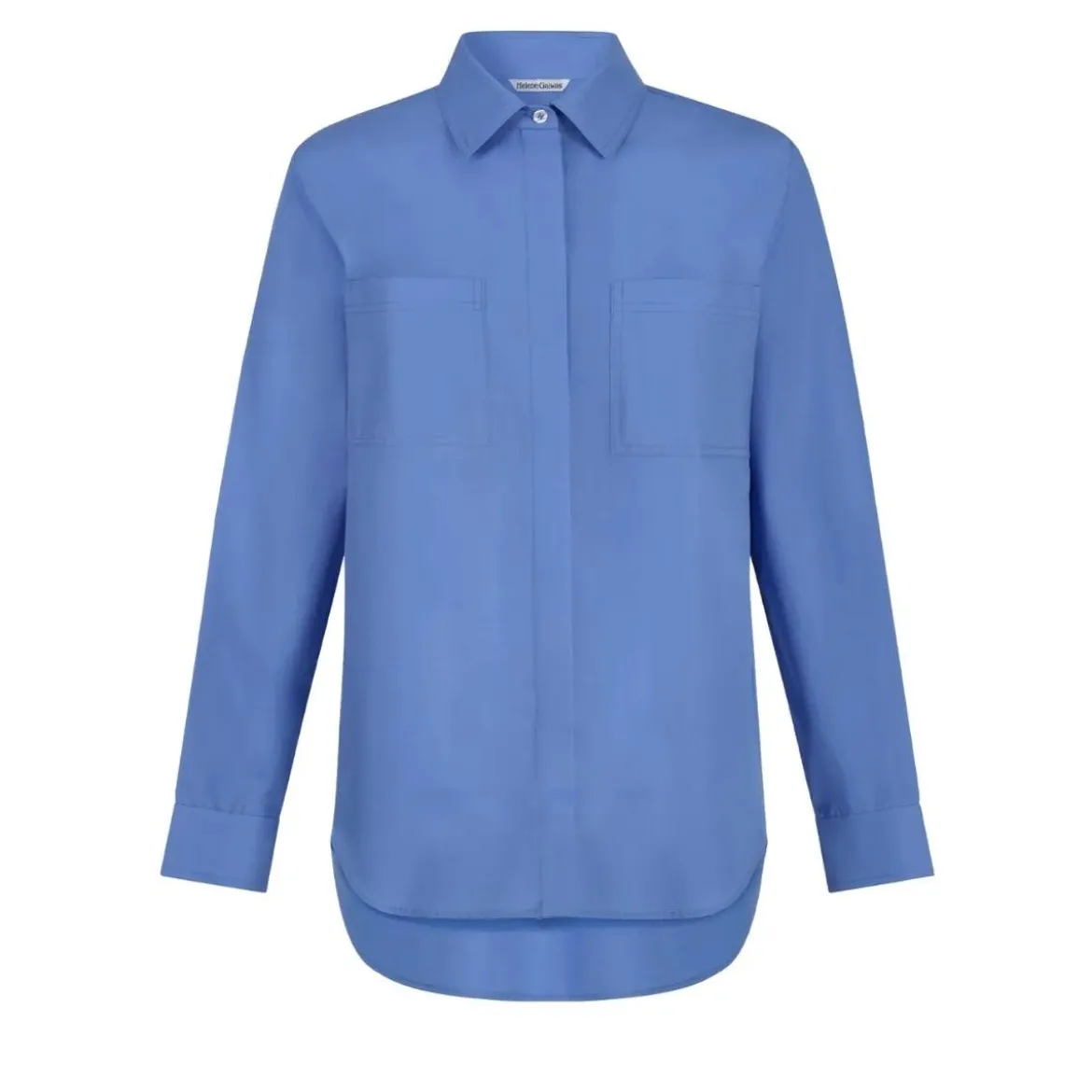 Helene Galwas Oversize Blusenhemd LUKA mittel-blau Bluse