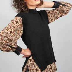 Helene Galwas Pullunder EBRU schwarz Pullunder