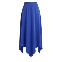 Helene Galwas Rock aus Seidensatin ILKARE blau Midirock