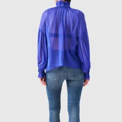 Helene Galwas Seidenbluse BABETT blau Bluse