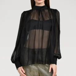 Helene Galwas Seidenbluse BIBI SEIDE schwarz Bluse