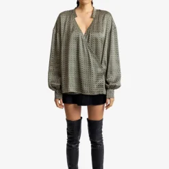Helene Galwas Seidenbluse HALINA dunkel-grün Bluse