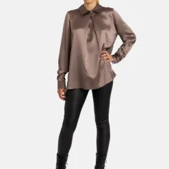 Helene Galwas Seidenbluse HELGA hell-braun Bluse