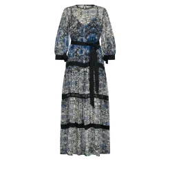 Helene Galwas Seidenkleid BENITA SEIDE blau Maxikleid