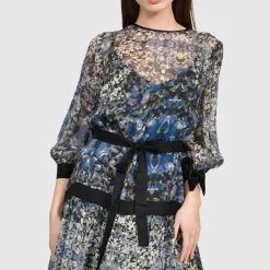 Helene Galwas Seidenkleid BENITA SEIDE blau Maxikleid