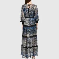 Helene Galwas Seidenkleid BENITA SEIDE blau Maxikleid