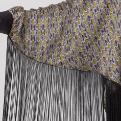 Helene Galwas Seidenponcho Kleid JENNIFER silber Midikleid