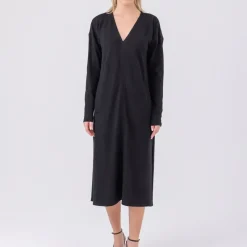 Helene Galwas Wollkleid CHLOÉRE schwarz Midikleid