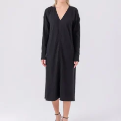 Helene Galwas Wollkleid CHLOÉRE schwarz Midikleid