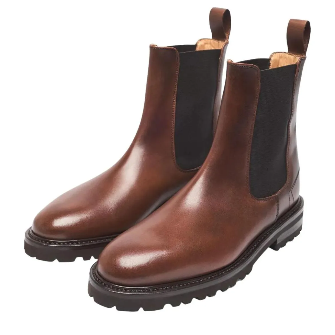 Henry Stevens Der Bonnie Boot aus Boxcalf verfügt über e mittel-braun Chelsea Boots