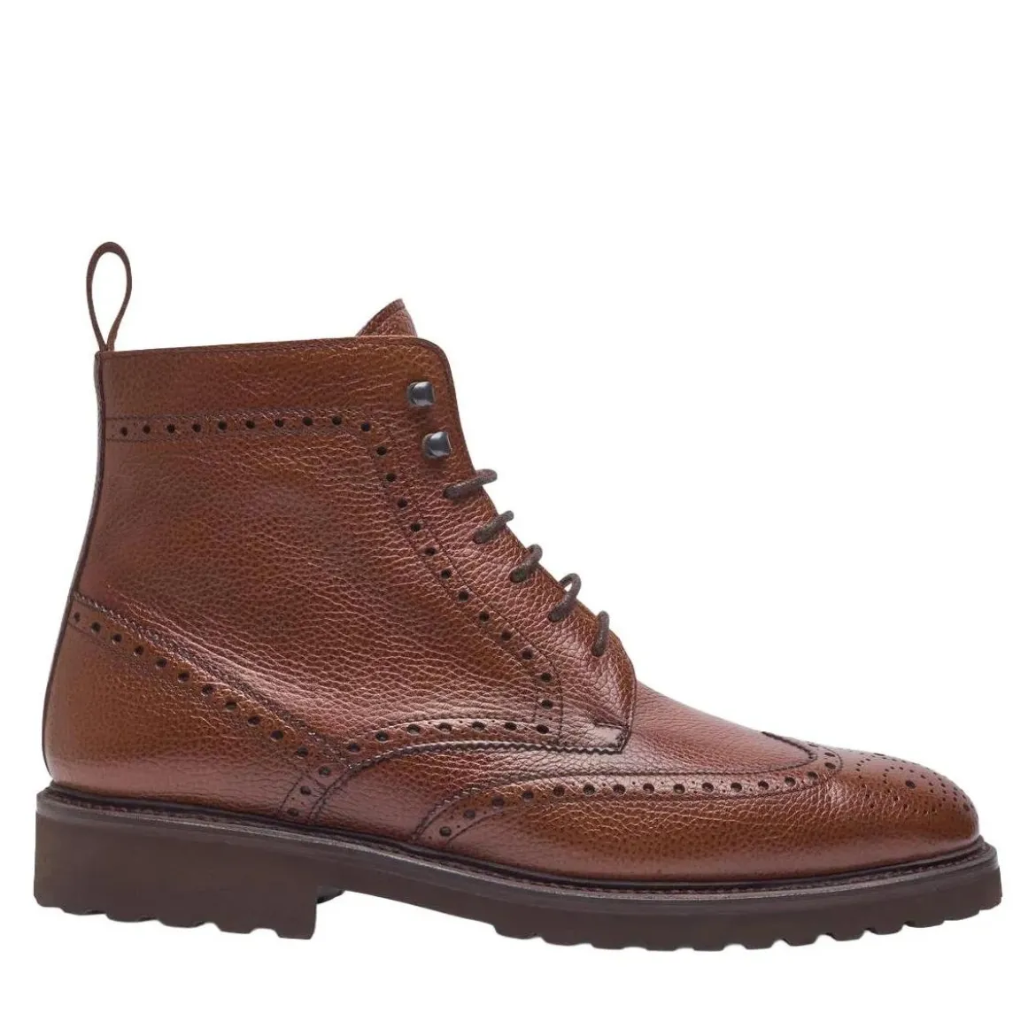 Henry Stevens Der handgemachte Winston Full-Brogue Derby Boot in mittel-braun Schnürstiefel