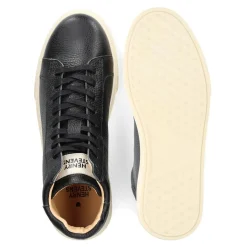 Henry Stevens Der Travis High-Top Sneaker in Schwarz ist aus gep schwarz Low-Top-Sneaker