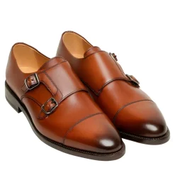 Henry Stevens Schnallenschuhe Marshall CDM mittel-braun Flache Schuhe