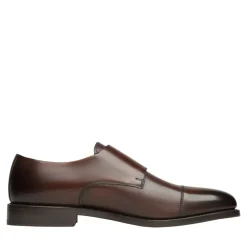 Henry Stevens Schnallenschuhe Marshall CDM dunkel-braun Flache Schuhe