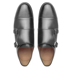 Henry Stevens Schnallenschuh Winston CDM schwarz Flache Schuhe