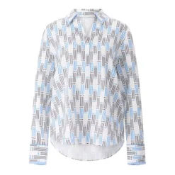 Herzensangelegenheit Seidenbluse mit Muster Weiß Bluse