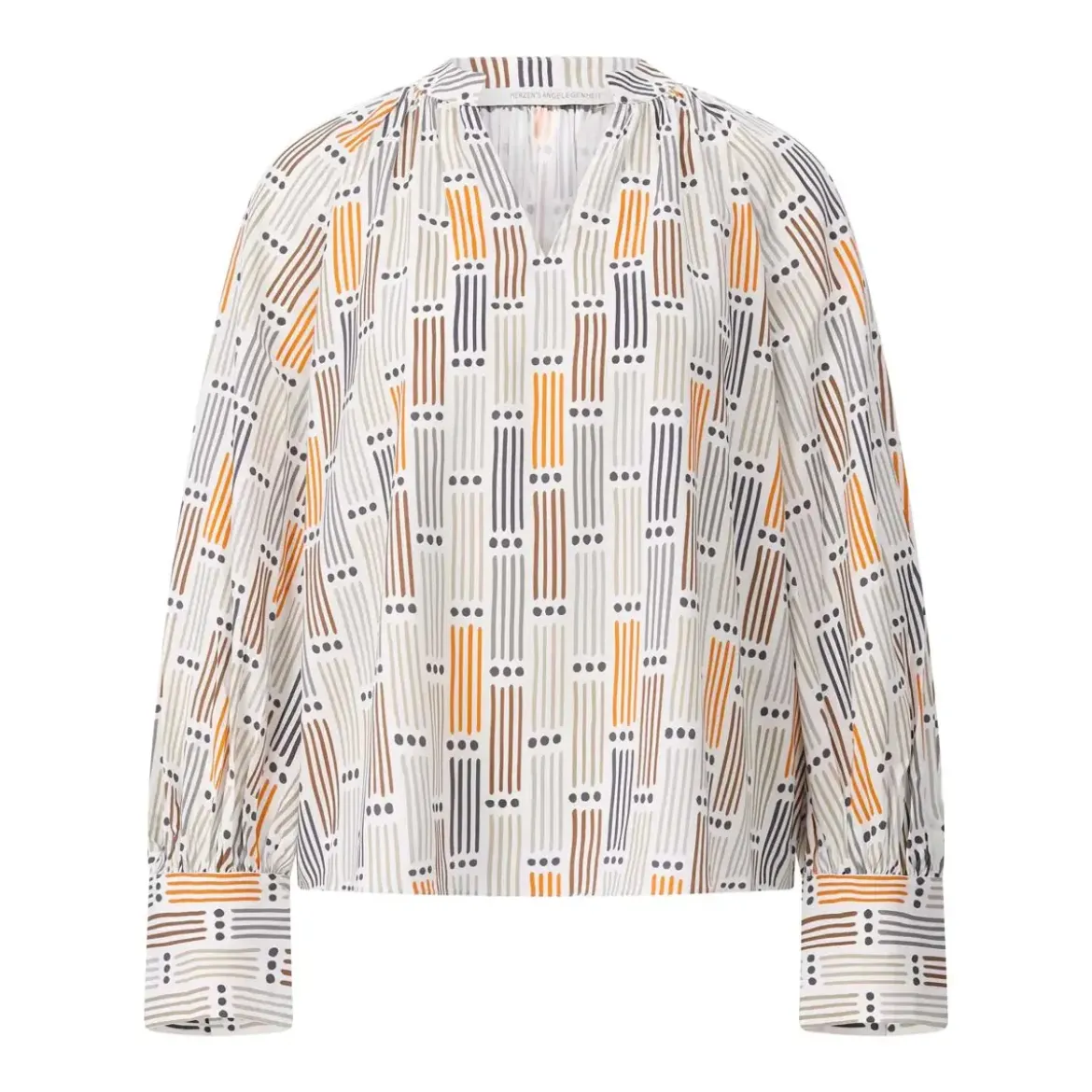 Herzensangelegenheit Seidenbluse mit Print Weiß Bluse