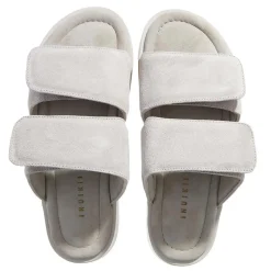INUIKII Classic Suede Velcro Grey Slides