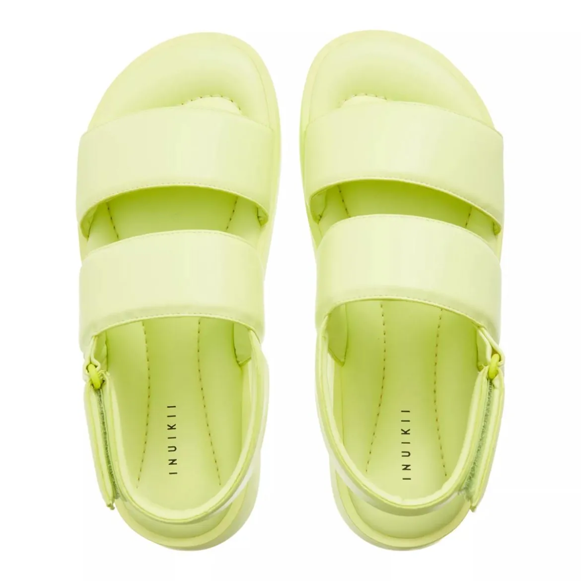 INUIKII Padded Velcro Lime Sandalen