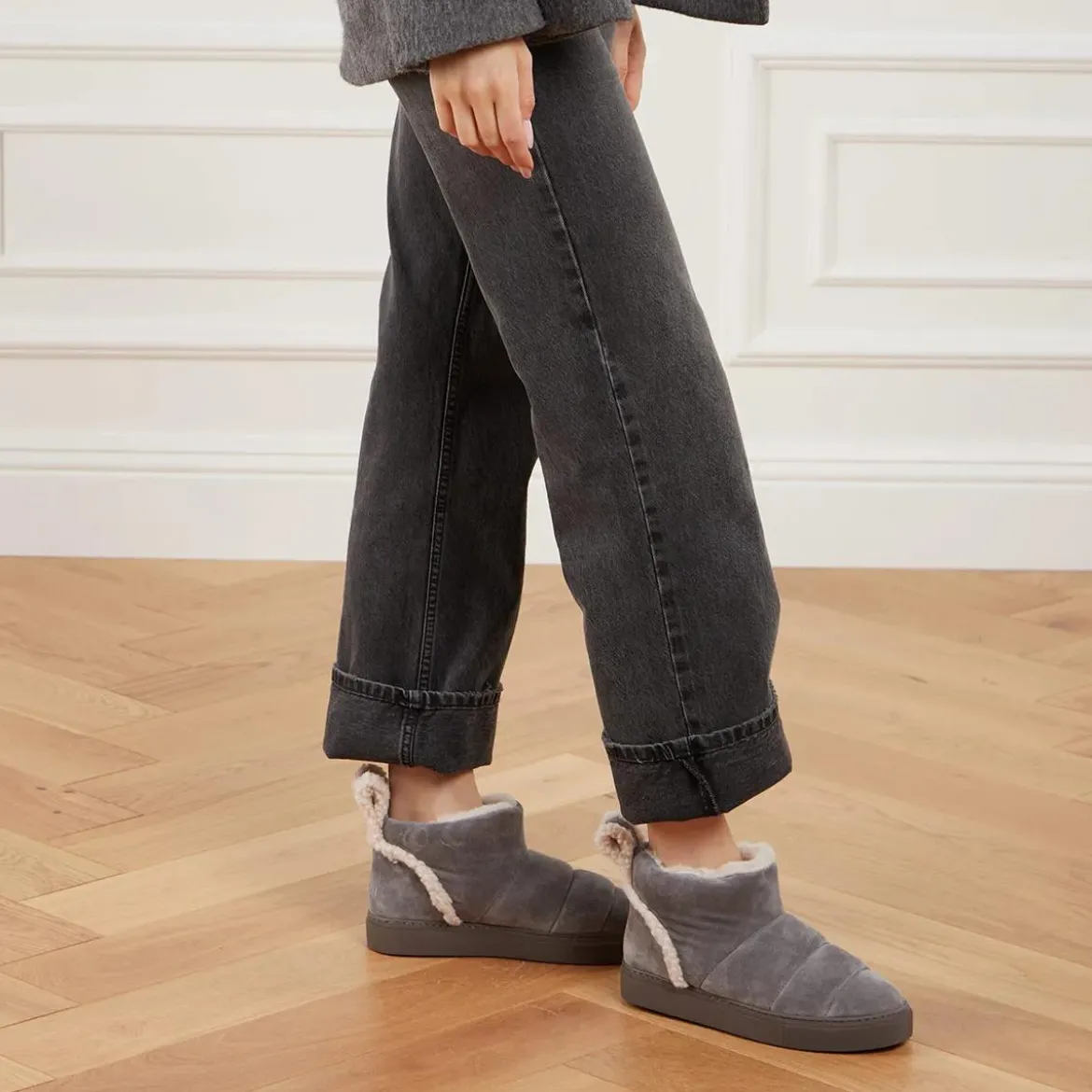 INUIKII Shearling Slipin Grey Winterboots