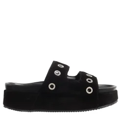 INUIKII Suede Studs Black Slides