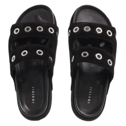 INUIKII Suede Studs Black Slides