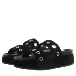 INUIKII Suede Studs Black Slides