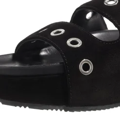 INUIKII Suede Studs Black Slides