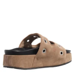 INUIKII Suede Studs Taupe Slides